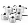 Yoshikawa Cook Easy SJ3321 Silver Stainless Steel 20cm Double-Handled Pot, Gas and Induction Compatible, Made in Japan