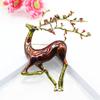 Blucome Классические рождественские броши с изображением пятнистого оленя, медная брошь в виде животного для женщин, мужчин, детей, костюм, свитер, эмалированная булавка, Рождественский подарок