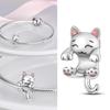 925 Silver Sister Heart Wedding Charm For Original Bracelet Cat Nurse Angel Jewelry Beads Spacer Stopper