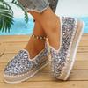 Women Flats Casual Shoes Bling Designer Platform Loafers 2024 Autumn New Sneakers Fashion Weave Shoes Breathable Zapatos Mujer