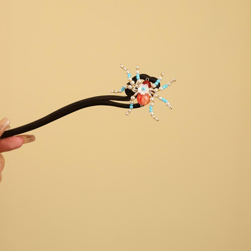 Red New Chinese Style Hair Clip Tassel Hanfu Hairpin Temperament Wooden Hair Stick  Bridal