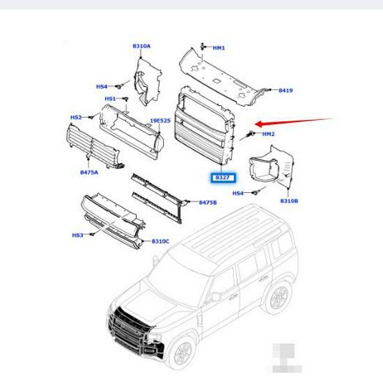 Land Rover New Defender 2020 Front Bumper Deflector (Model LR130000)