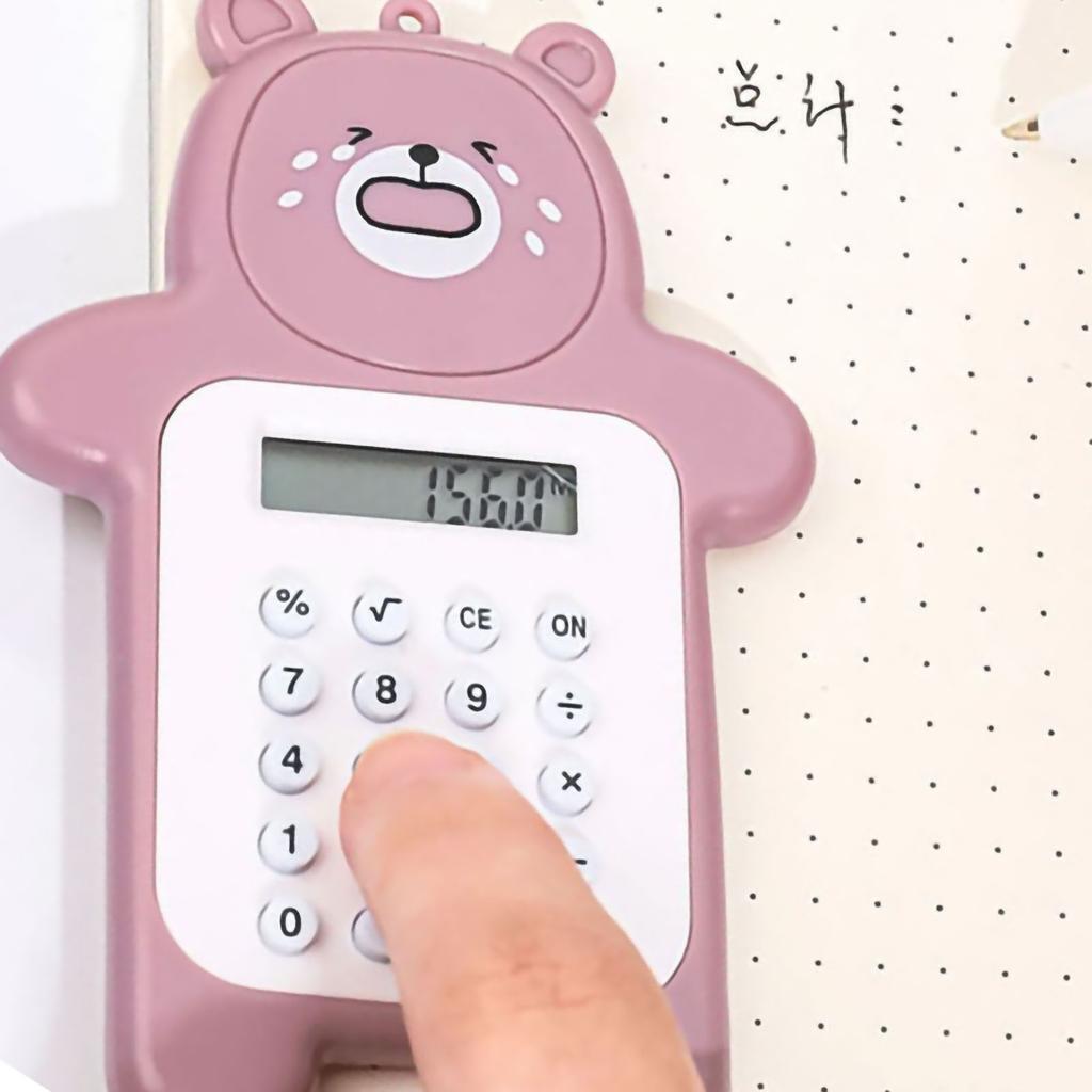 Портативный калькулятор Милый стиль медвежонка 8-разрядный калькулятор Мини мультяшный калькулятор для студенток Подарок Коричневый медведь