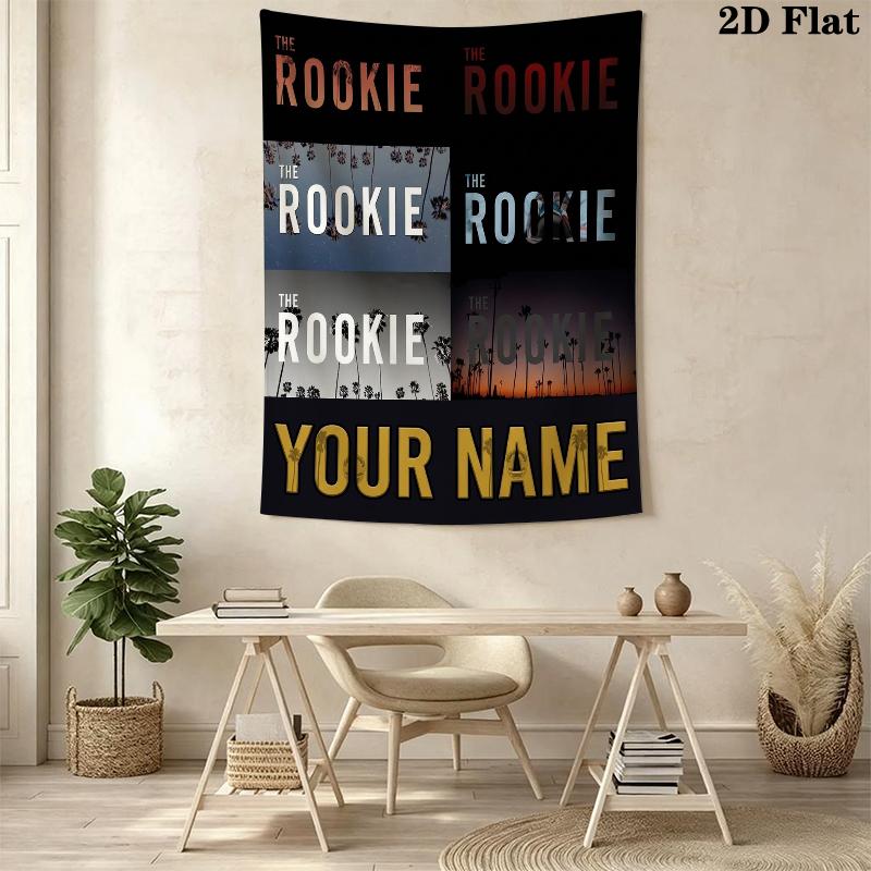 Custom Name The Rookie Wall Tapestry Aesthetic Wall Hanging Printed Fabric Blanket Decorative Tapestries for Bedroom Living Room Home Decor
