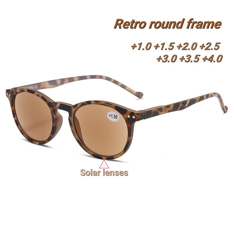Ретро круглые очки для чтения, высококлассные, из рисового гвоздя, коричневые серые линзы, ультралегкие, унисекс, очки против синего света