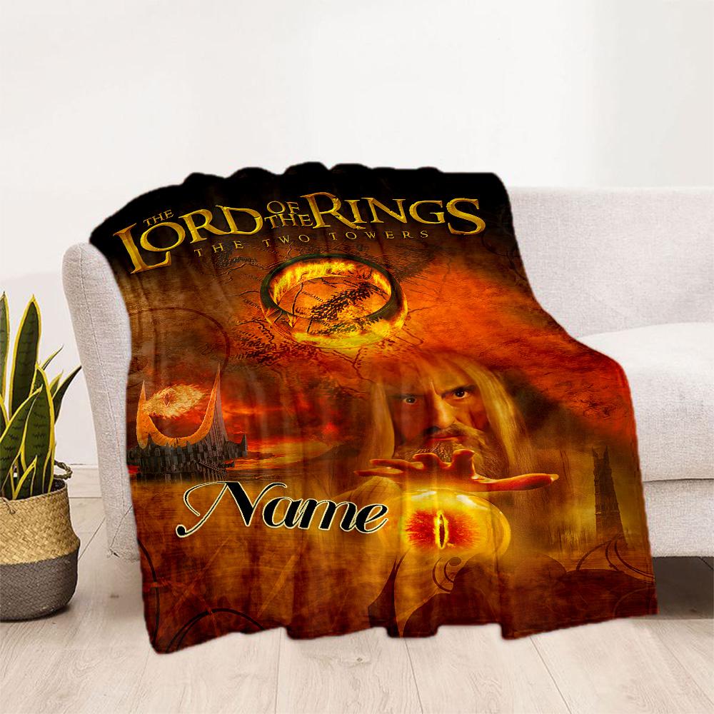 Lord Rings: Two Towers Customize Text Blanket Lightweight Customizable Blanket Warmthful Decor Great for Sofa Office Chair Home Decor Livingroom