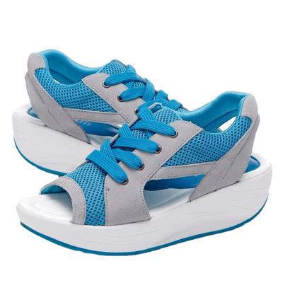 Мода 2024 Женские сандалии Женские босоножки на платформе с массивным каблуком Удобные женские сандалии с открытым носком Повседневная летняя спортивная обувь