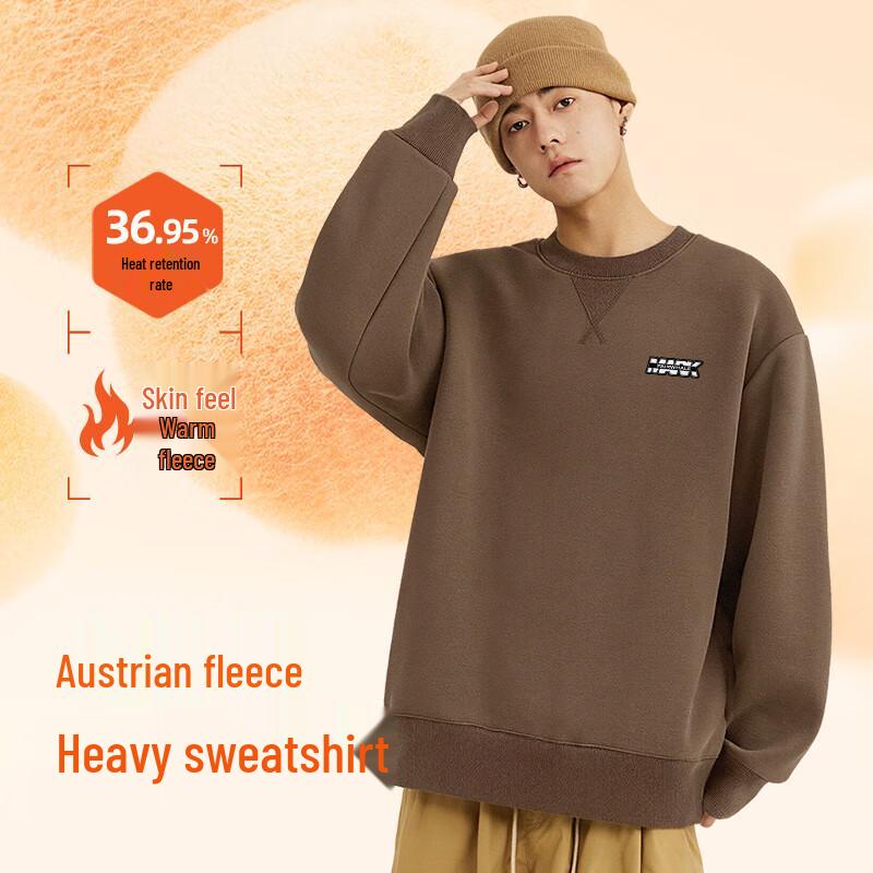 Mark Fairwhale Men's Heavyweight Fleece-Lined Round Neck Sweatshirt