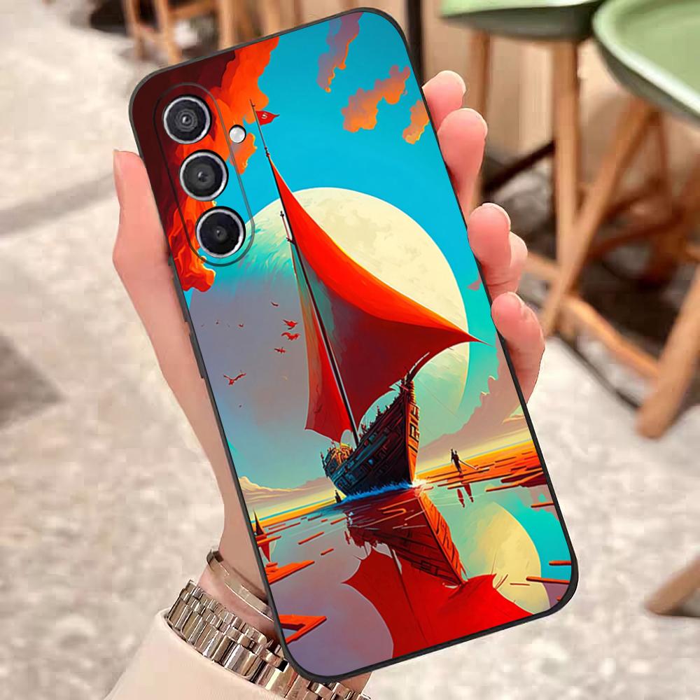 Картины с парусниками Чехол для телефона для Samsung S25 Edge S24 S23 S22 S21 S20 Ultra Plus Fe Galaxy A54 A53 A34 A25 A16 Силикон