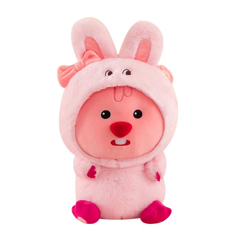 New cute plush toy turned beaver ruby doll cartoon throw pillow birthday gift girl