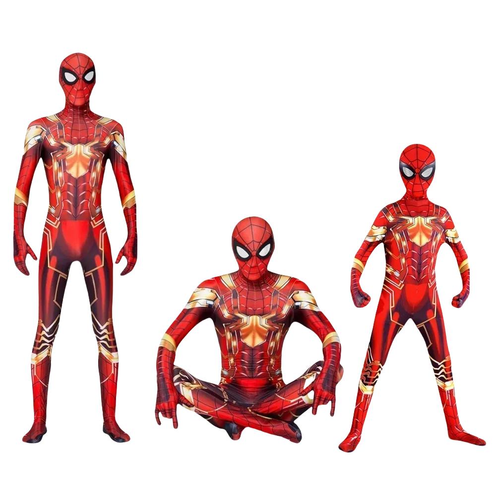 Spider Man Superhero Cosplay Zentai Bodysuit, Spandex Jumpsuit Costume for Kids & Adults