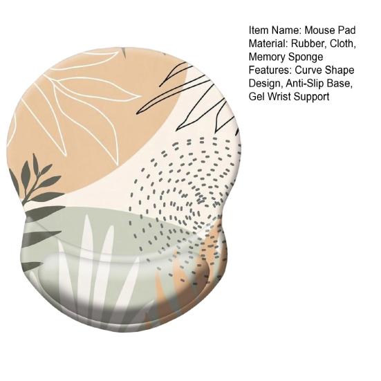 Коврик для мыши с мягкой лайкровой поверхностью, эргономичная гелевая поддержка запястья, нескользящая основа