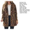 Fall Winter Women Coat Thick Plush Leopard Print Lapel Long Sleeve Windproof Cold-proof Mid Length Pockets Cardigan Lady Loose Overcoat