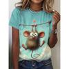 2025 Funny Mouse 3d Pattern Women's T-Shirts Casual Short Sleeve 3d T-Shirt Y2k O-Neck Female Clothing Fashion Top Tee