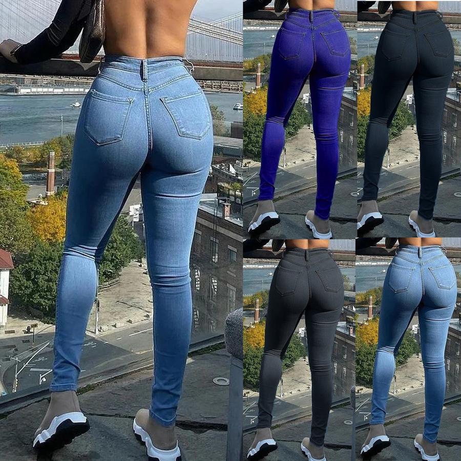 Сексуальные облегающие джинсы импортные большого размера джинсы в ветреном стиле женские брюки-карандаш эластичные в стиле Ins