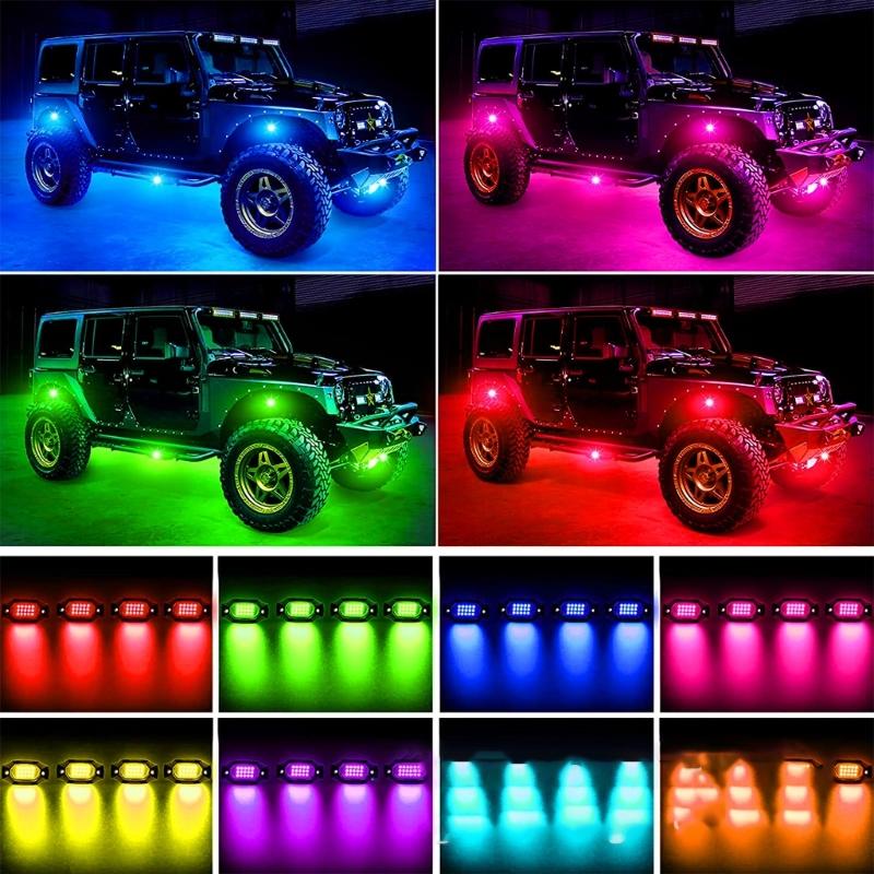 Светодиодная подсветка для грузовика, многоцветная RGB светодиодная подсветка с управлением через приложение/пульт, неоновая подсветка днища, водонепроницаемая