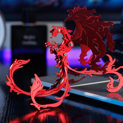 28 деталей 3D головоломки павлин металлическая модель комплект древний мифический зверь Сузаку механическая игрушка для самостоятельной сборки