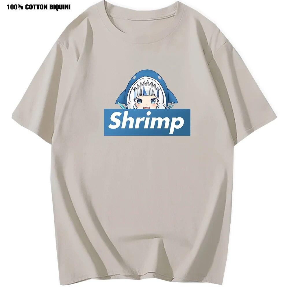 Gawr Gura Hololive VTuber Tshirt Tops 100% Cotton O-Neck Unisex's Streetwear Graphic Women T-shirt Kawaii Clothing Anime T Shirts