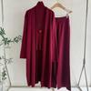 Новый вязаный комплект из трех предметов Весна-Осень: Безрукавка, кардиган и брюки