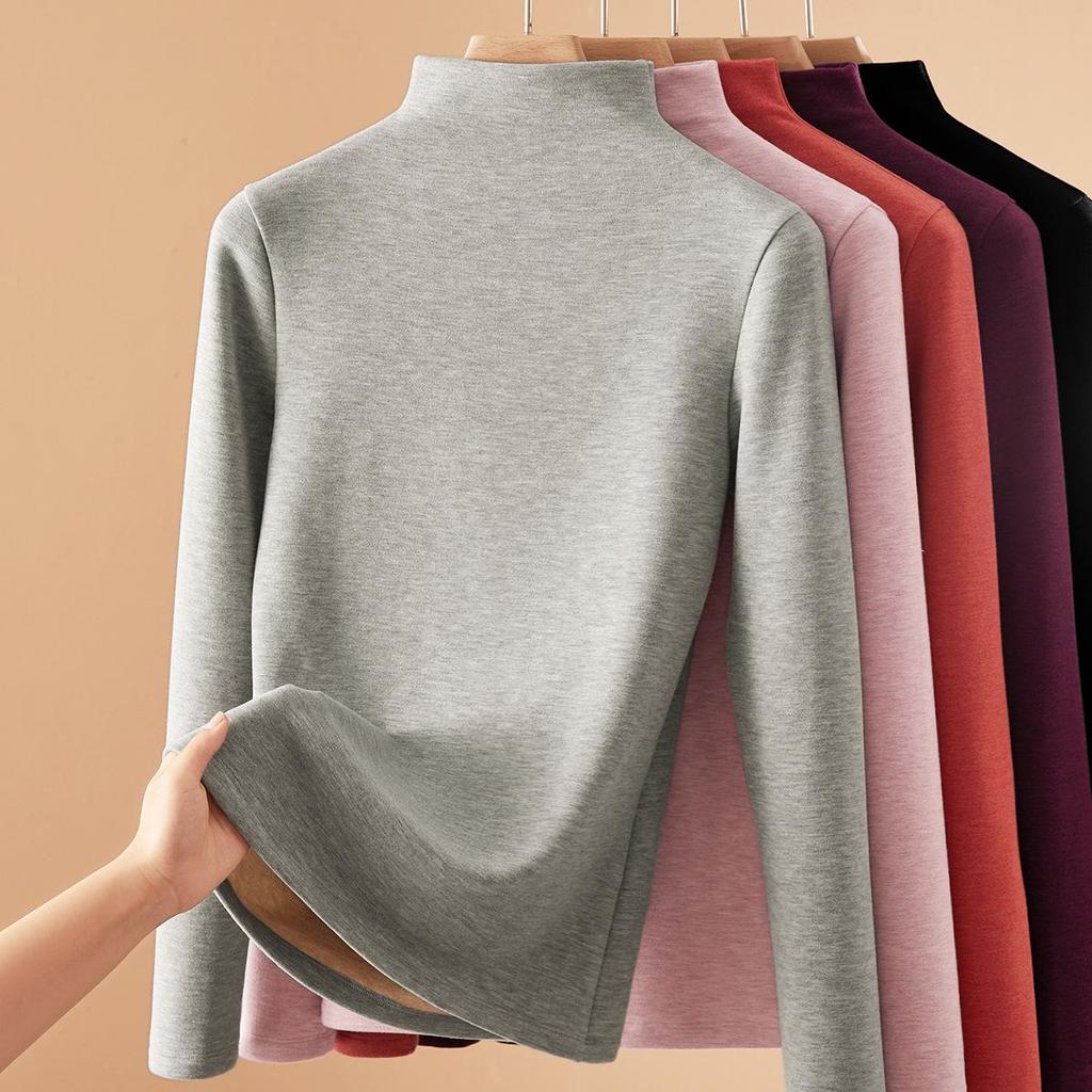 Женский теплый базовый слой из шелка тутового дерева и шерсти с флисовой подкладкой, со средней высотой горловины, коллекция осень/зима 2025