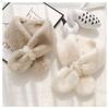 Elegant Winter Warm Faux Rabbit Fur Plush Cross Scarf Neck Warmer Solid Color Neckerchief Wrap