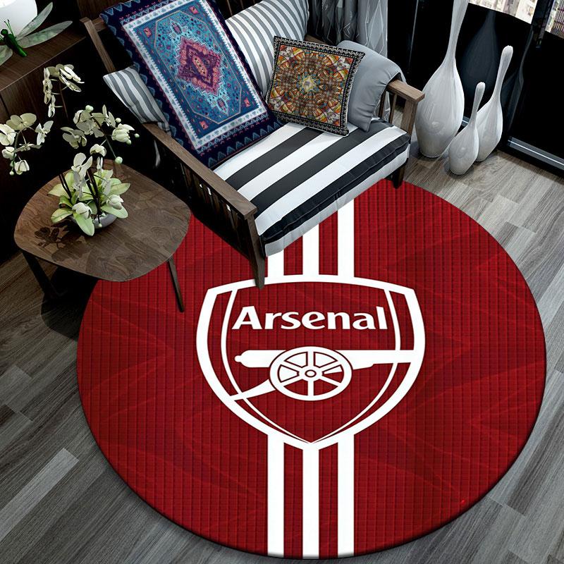 Arsenal pattern round rug,Carpet Rug for Living Room Bedroom Playroom ,Non-slip Floor Mat,Holiday Gifts and Birthday Gifts.