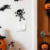 Halloween Decorative Sticker Electric Shock Skeleton Switch Sticker, Cartoon Wall Decoration PVC Self Adhesive Light Decal for Bedroom Living