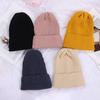 Solid Color Casual Hat Thicken Warm Slouchy Bonnet Wool Knit Beanies Ski Hat Hedging Cap
