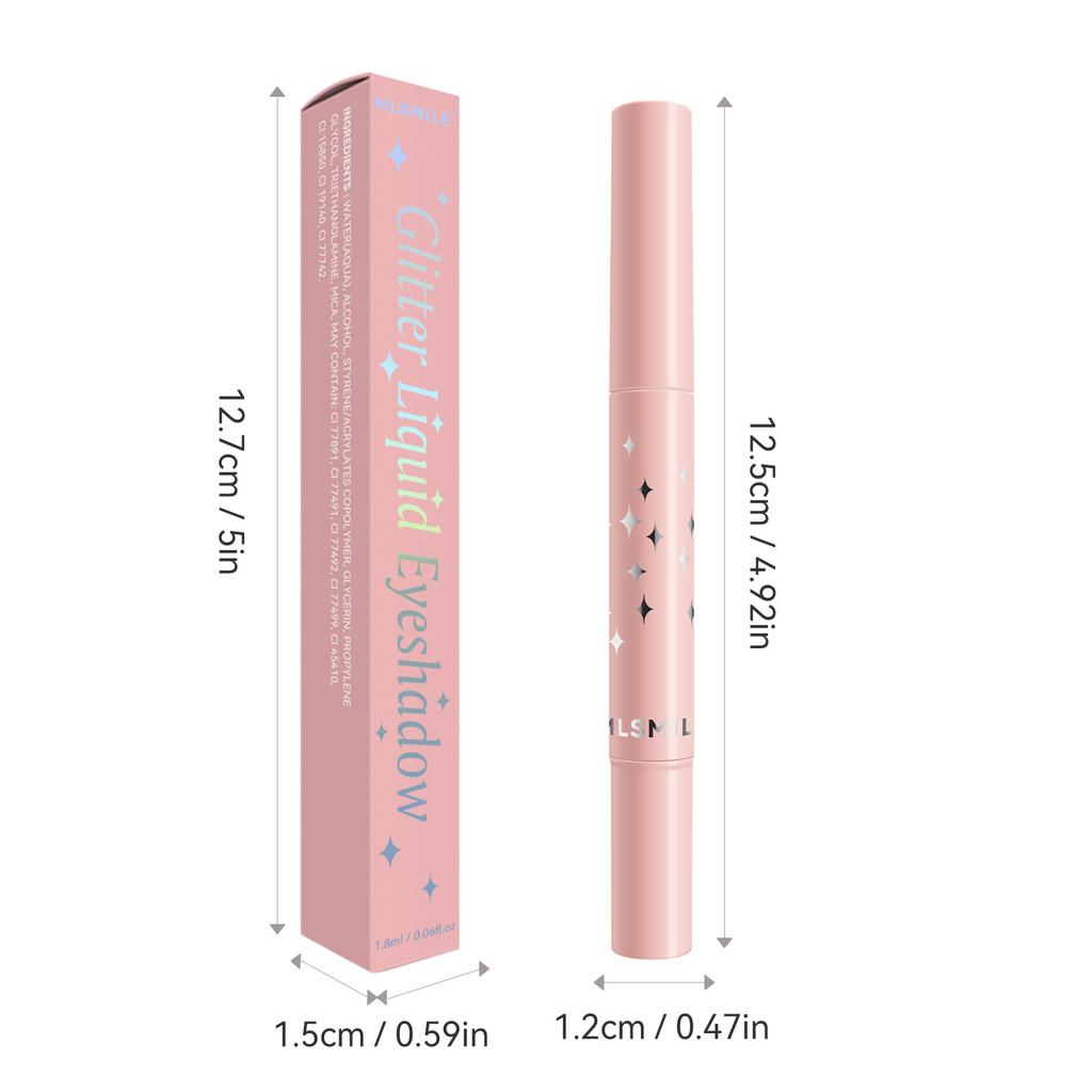 MLSMILE 8-цветная перламутровая кисть для жидких теней для век с мягкой щетиной. Бриллиантовые глянцевые жидкие тени для век, вращающиеся, многофункциональное использование.