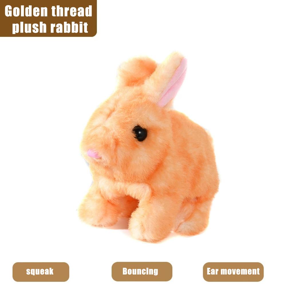 Электрическая имитация плюшевой игрушки для домашних животных на Пасху, может ходить и лаять, трясет ушами, золотая проволока, плюшевая, детская игрушка, без батареек, 1 шт.