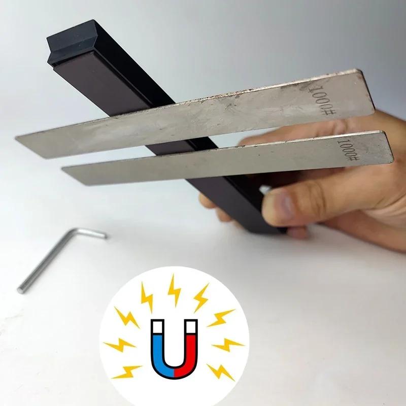 Набор из 6 предметов Магнитное основание Алмазный точильный камень для точилки для ножей Фиксированный угол Точилка для ножей Основа для точильного камня