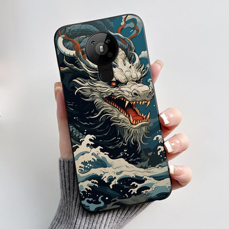 Для Nokia 5.3 INS Эстетичный Черный Для Nokia 5.4/Nokia 3.4 Ударопрочный Желейный Чехол Узор с Кокосовыми Пальмами Защита от Царапин Мягкий Чехол