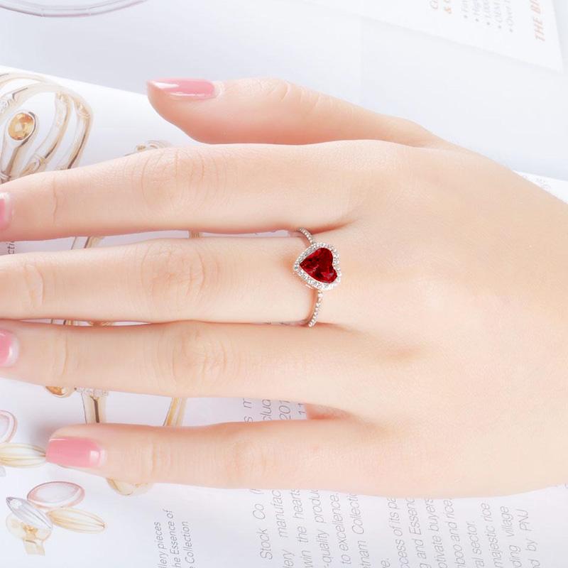 Umcho Изысканное красное кольцо в форме сердца для женщин, модное обручальное кольцо с камнем, кольца-обещания, свадебные украшения, подарки