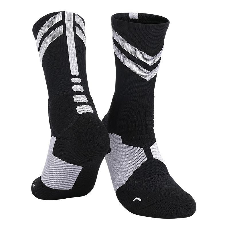Basketball Socks Men'S Professional Thickened Towel Bottom Non-Slip Sweat-Absorbing Medium Tube Socks Elite Socks High-Top Sports Socks