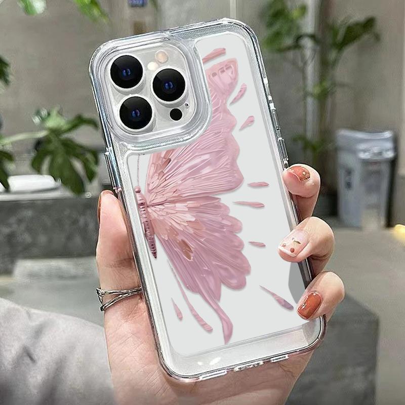 Чехол-бабочка для iPhone 16 17 Pro 15 14 Plus 13 12 11 Pro Max Xs Max XR XS X 8 7 Plus Прозрачный силиконовый мягкий тонкий чехол