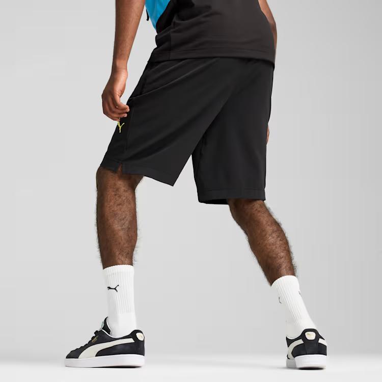 Puma Manchester City Tech 6" тканые шорты удобные влагоотводящие повседневные шорты средней посадки мужские шорты черные синие 778770-53