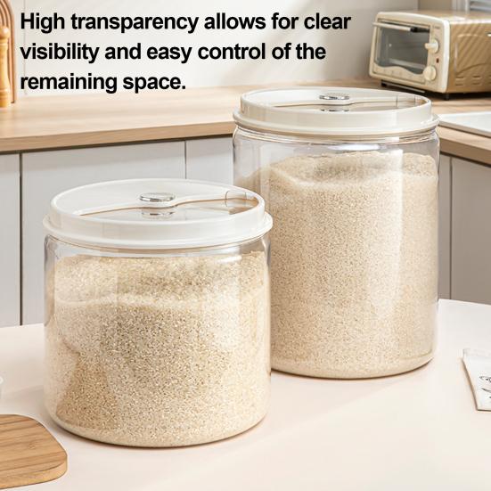 Ведро для риса Прозрачная визуальная панель Большая вместимость Герметичный Защищенный от влаги Пластиковый контейнер для хранения пищевых продуктов