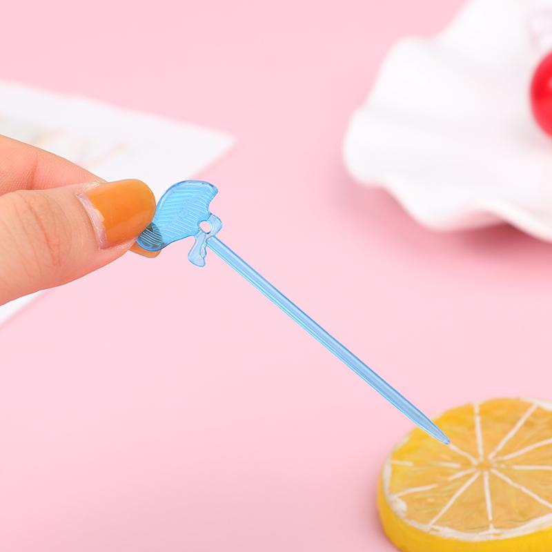 50шт фруктовая палочка пластиковая вилка вилка для кондитерских изделий многоразовая фруктовая десертная вилка для фруктов