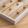 1pc Wooden Metal Key Hook Board Home Wall Decoration Living Room Entrance Storage Rack