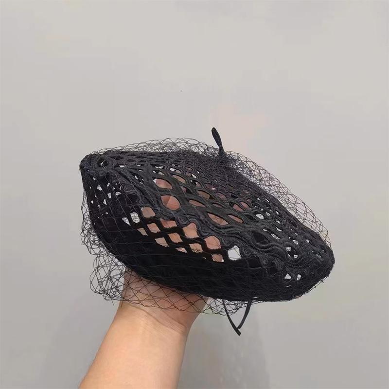 Новые роскошные женские кружевные береты для девочек, джинсовая женская плоская кепка, сетчатая модная уличная кепка, черная повседневная шляпа для женщин