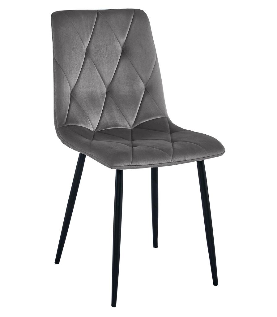 LIBRA chair - dark gray velvet / black legs x 2