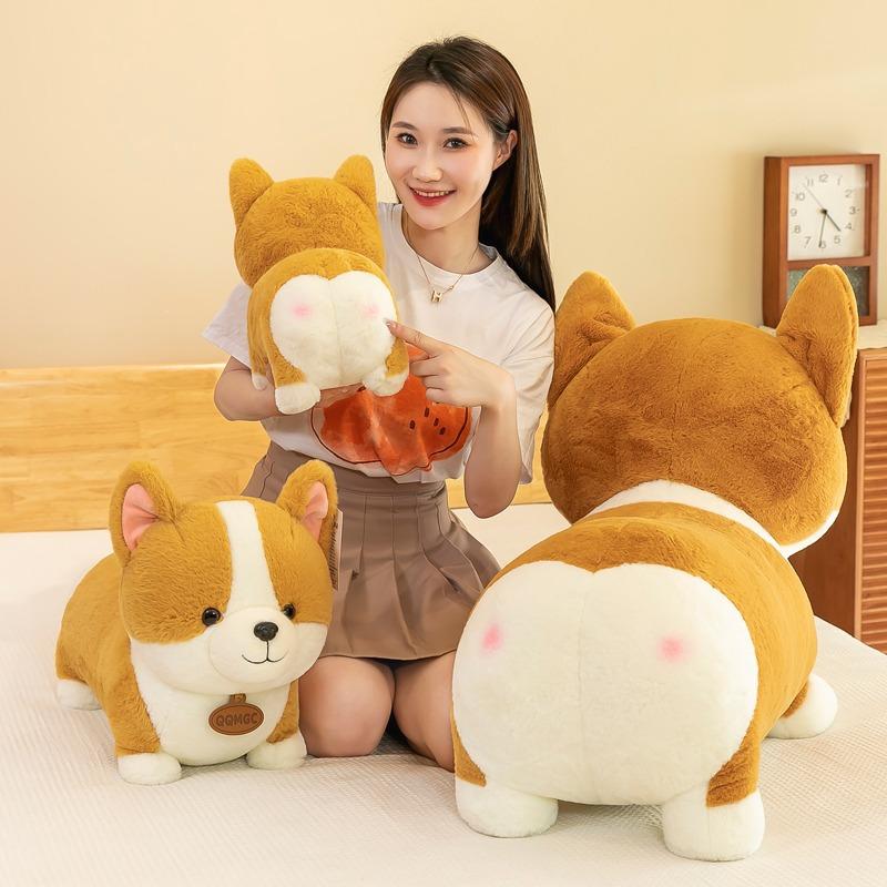 Cute Corgi Doll Puppy Sleeping Pillow-fitting Plush Toy Shiba Inu Dolls Give Birthday Gifts for Boys and Girls
