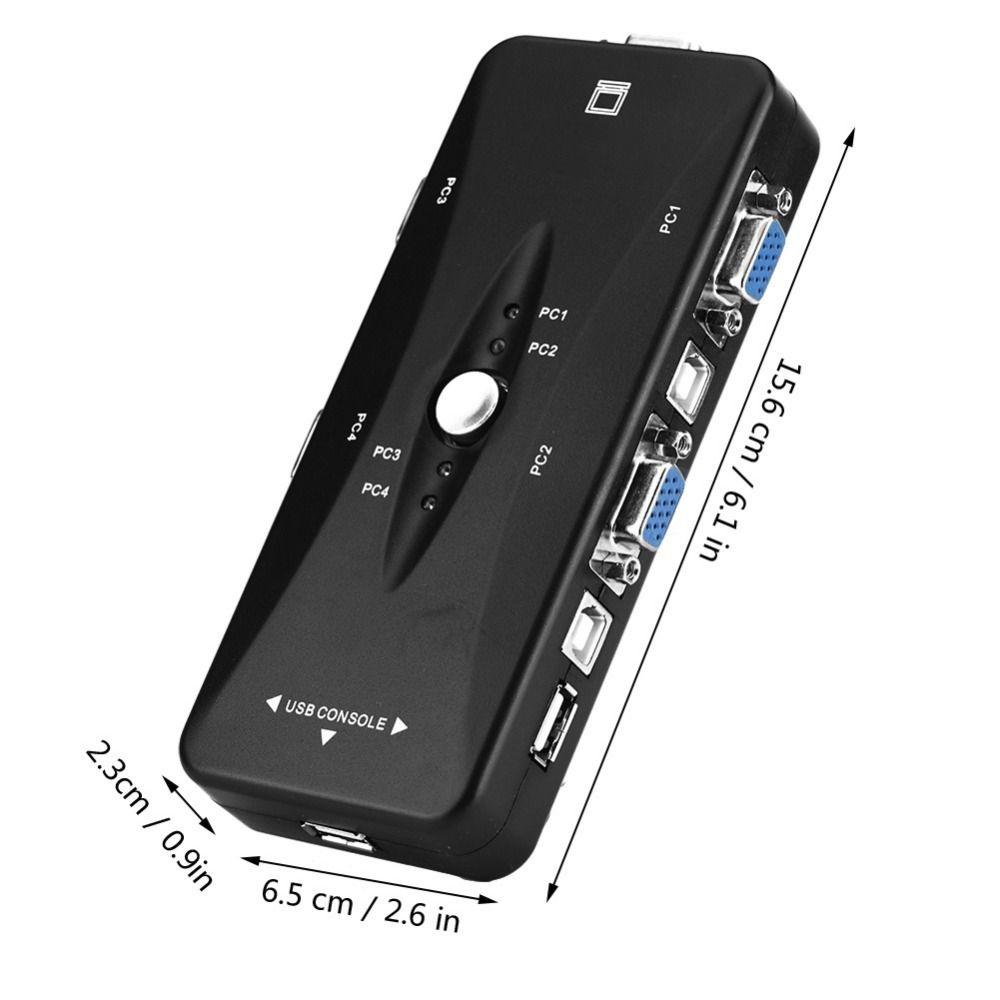 Надежный 4-портовый USB 2.0 KVM-переключатель Plug and Play USB 2.0 VGA Ручной переключатель Коробка Порт VGA Видео-адаптер для совместного использования ПК