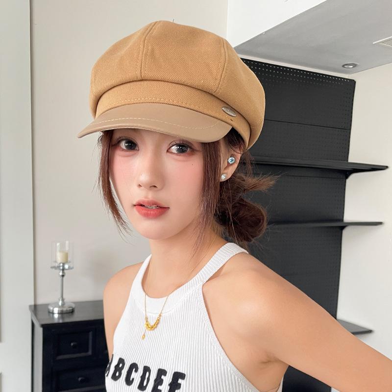 Ретро Универсальный Шерстяной Берет Подчеркивающий Лицо Утиный Язычок Восьмиугольная Шляпа Детская Теплая Ветрозащитная Шляпа Газетчика