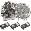 Yousheng 100 Pcs Fence Wire Clamps with Screws Stainless Steel Rust-Resistant Clips for 12-16 Gauge Garden Yard Supplies