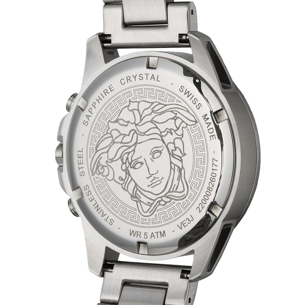 Часы GRECA ACTION CHRONO Зеленый циферблат Нержавеющая сталь Сапфировое стекло Кварцевые 45MM Швейцарские часы VE3J00422 Серебряные [Versace] Мужские [Товар]