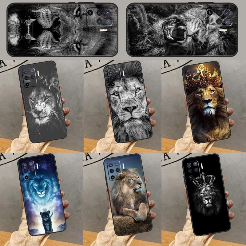 Animal Lion Phone Case For Oppo A94 A74 A54 A15 A18 A38 A58 A78 A98 A40 A60 A80 A16 A76 A96 A57S A17 A77