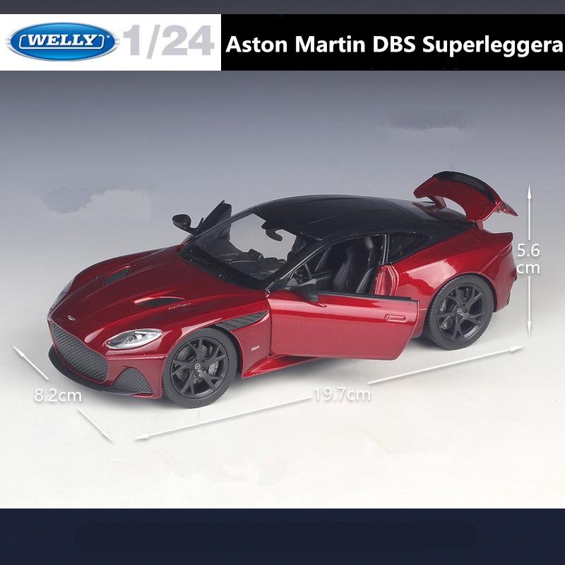 WELLY 1/24 Aston Martin DBS Superlaggera High Quality Alloy Sport Car Model Diecast Metal Track Racing Vehicle Children Toy Gift