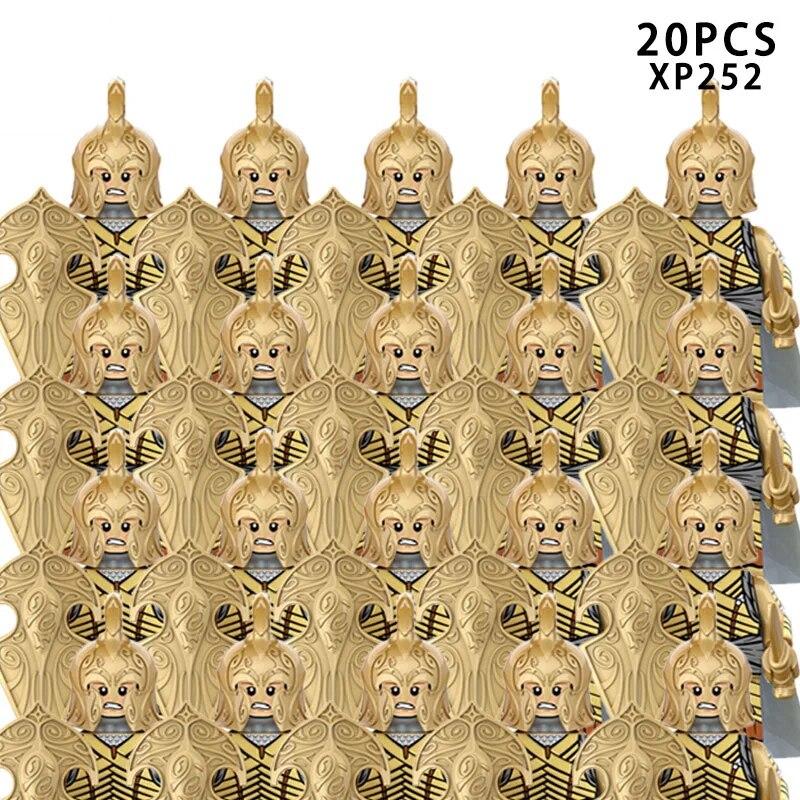 MOC средневековые военные армейские строительные блоки, римский солдат, меч, фигурки, рыцари, щит, оружие, аксессуары, кирпичи, игрушки