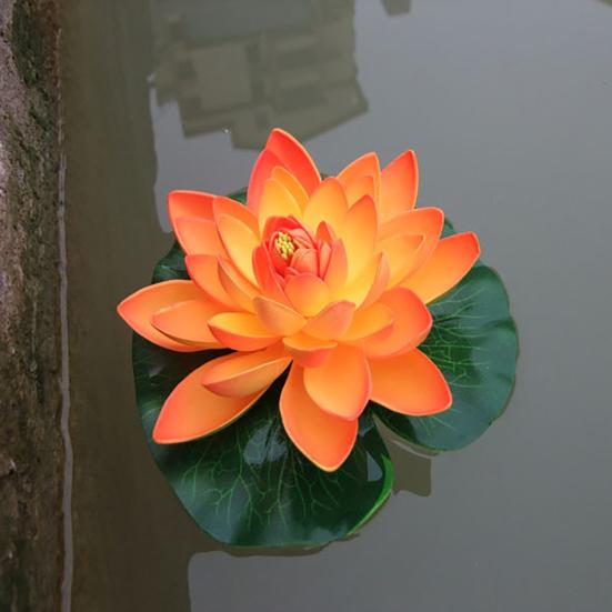 Artificial Lotus Flower Fake Floating Water Lily Garden Pond Fish Tank Decor